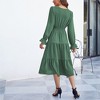 Clearlove Casual V Neck Layered Long Sleeve Wedding Guest Maxi Dresses for Women Flowy Maxi Dress - 4 of 4