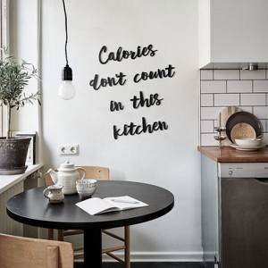 Calories Don't Count In This Kitchen Metal Wall Art – Home Office and Living Room Decoration - 1 of 4