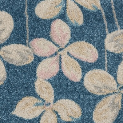 Handmade Turquoise Floral Viscose Rectangular 8' x 10' Rug