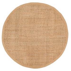Natural Solid Woven Round Area Rug 6