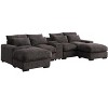TiramisuBest Modern Luxe Modular Sectional Sofa with Built-in Console, USB Ports, Reclining & Ottomans for Living Room, Dark Gray - 4 of 4
