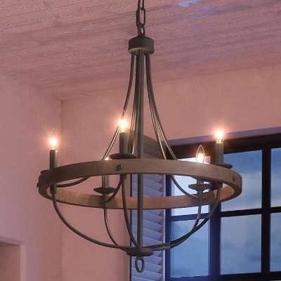 Urban Ambiance Luxury Farmhouse Farmhouse Chandelier,  30" x 26",  Charcoal Finish, UHP2901