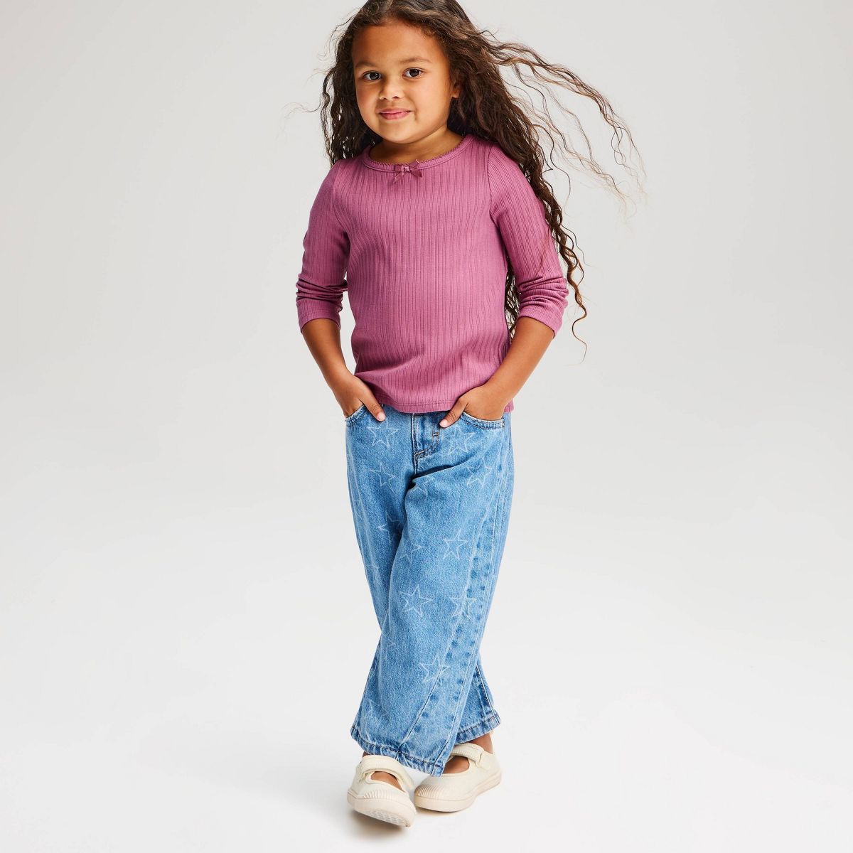 Toddler Girls' Ribbed Long Sleeve T-Shirt - Cat & Jack™