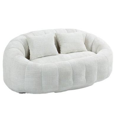 SYFERLORY COOLMORE Bean Bag sofa Lazy Sofa Durable Comfort Lounger High Back Bean Bag Chair  (Beige chenille)