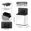 1.3 Gallon/5L Slim Trash Can with Lid, Stainless Steel Small Hanging Garbage Can with Inner Bucket & Charcoal Filter for Kitchen, Bathroom, Cupboard - 2 of 4