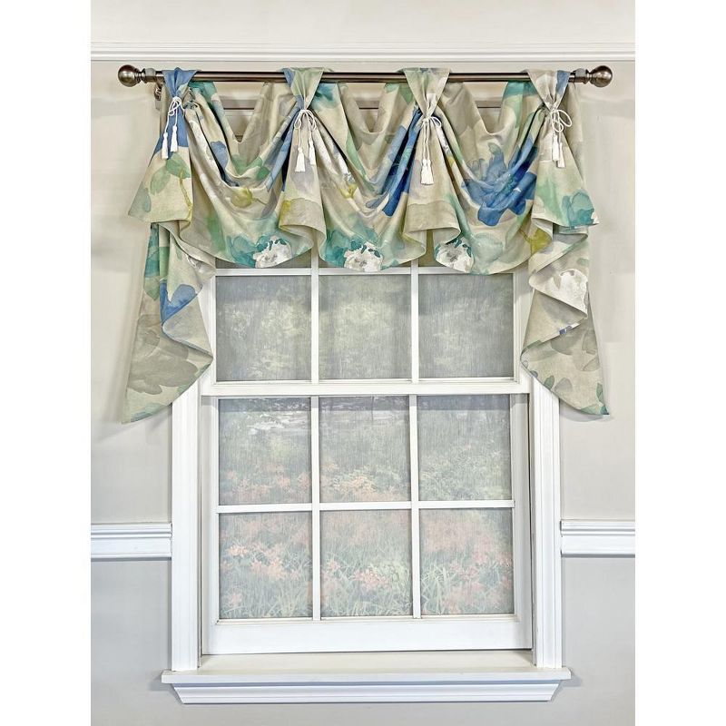 RLF Home Linen Floral Victory Swag Natural 54"W X 26"L For windows up to 48"W, 1 of 5