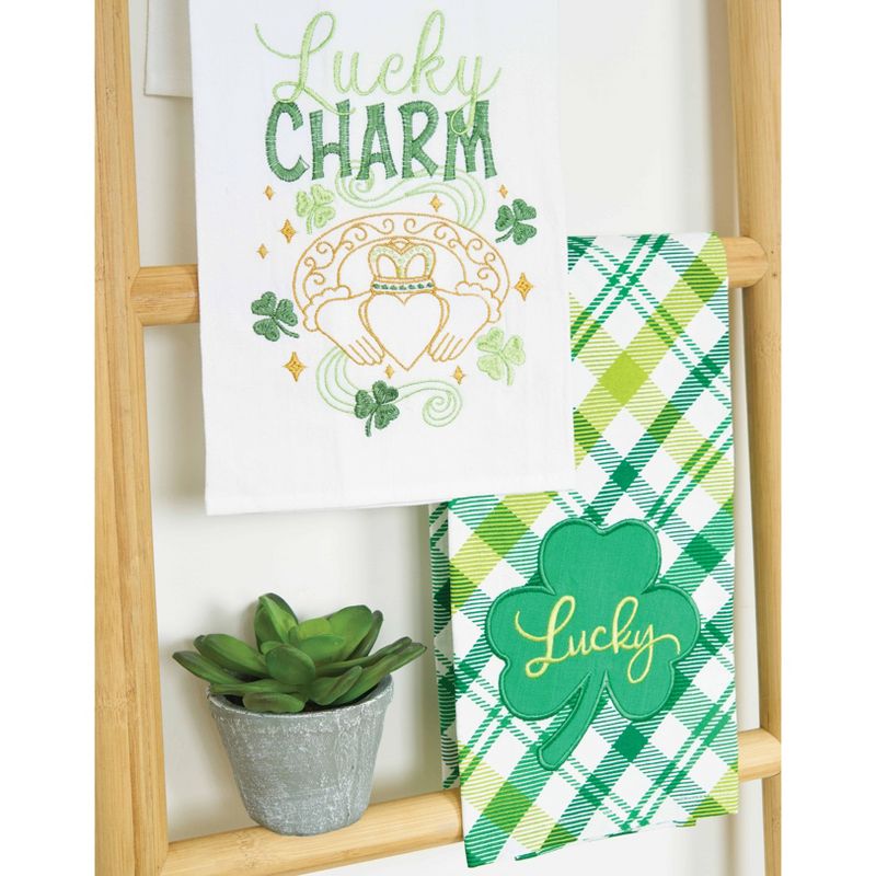 C&F Home Lucky Clover Plaid Cotton Kitchen Towel, 4 of 6