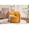 33.9" W 360° Swivel Accent Barrel Chair, Comfy Round Sofa Storage Chair with Pillow for Living Room Bedroom Nursery 4B - ModernLuxe - 4 of 4