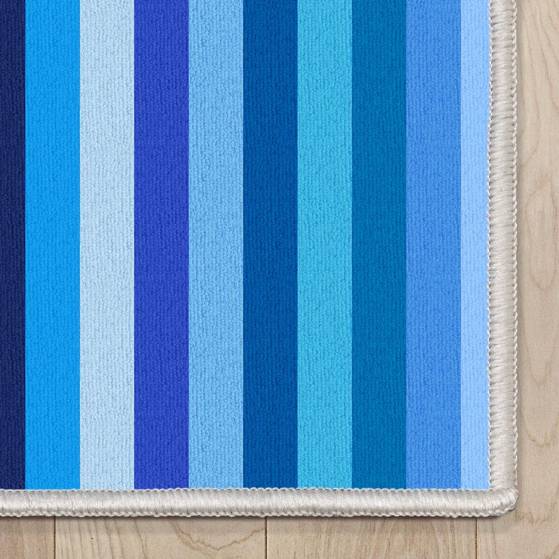 Crayola Stripe Blue Area Rug By Well Woven, 4 of 9