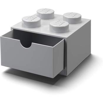 Room Copenhagen LEGO Desk Drawer 4 Knobs Stackable Storage Box | Grey