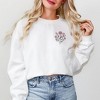 Simply Sage Market Women's Graphic Sweatshirt Embroidered Pink Bouquet - 2 of 4