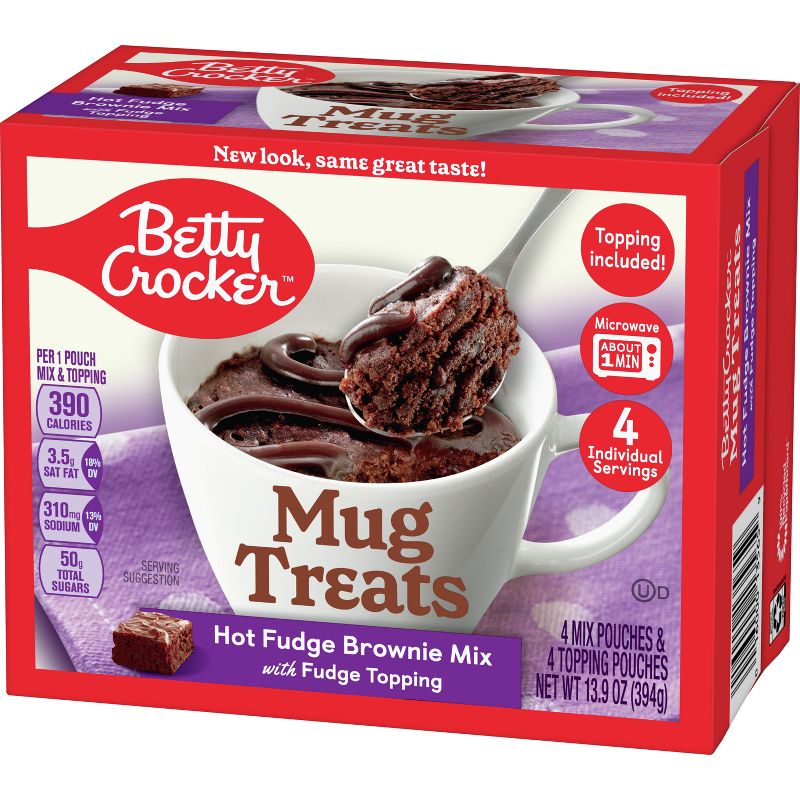Betty Crocker Mug Treats Hot Fudge Brownie Cake Mix - 13.9oz/4ct, 4 of 10