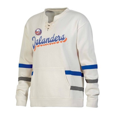 NHL New York Islanders Women's Natural Long Sleeve Fleece Hooded Sweatshirt