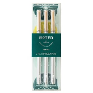 Noted by Post-it 3pk Ho Ho Whoa Silver Pens Gifting - 1 of 4