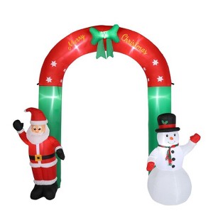 Karl Home 8ft  Inflatable Festive Arch with Santa Snowman Christmas Decoration - 1 of 4