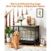 Dog Crate Furniture - Chic 32.5 Inch Medium-Sized Dog Crate with Dual Access, Seamless Cleaning, Robust and Mobile Design for The Modern Pet - 3 of 4