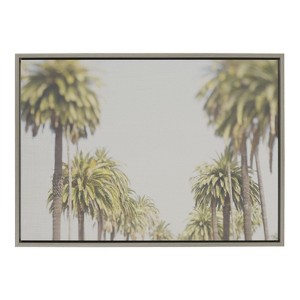 Kate and Laurel Sylvie LA California Palm Trees Framed Canvas by Laura Evans, 23x33, Gray - 1 of 4