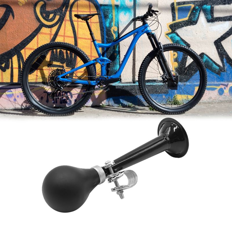 Unique Bargains Metal Rubber Air Horn Hoot Bicycle Cycling Squeeze Bugle Trumpet Bike Bells Black 8.5" x 2" 1 Pc, 2 of 7