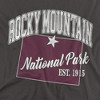 Rocky Mountain National Park State Line Adult T-Shirt Charcoal - 2 of 4