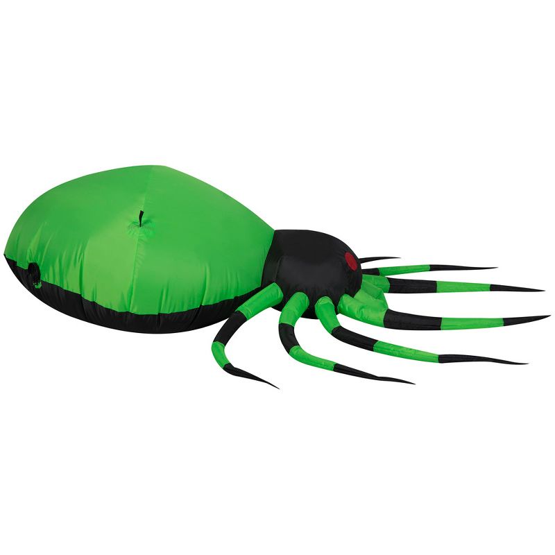 Gemmy Airblown Inflatable Black/Green Spider , 1.5 ft Tall, Multi, 3 of 5