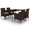 vidaXL Garden Dining Set Brown PE rattan 5 Piece Set - 2 of 4