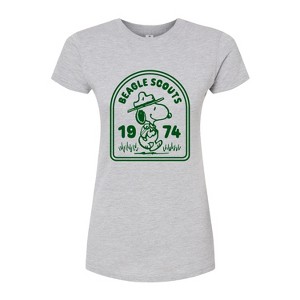 Women's - Peanuts - Beagle Scouts One Color Badge Fitted Graphic T-Shirt - 1 of 3