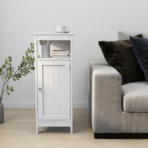 Bathroom Single Door Cabinet Multi-functional Wooden Storage Cabinet With Adjustable Shelf Open Shelf - 1 of 4