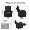 Swivel Rocking Recliner - Darkgrey, Fabric Upholstery, Footrest, High Back, Wide Cushion, Metal Base – Ideal for Living Room, Nursery. - 3 of 4