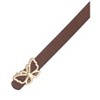 INSPIRE CHIC Women's Reversible Faux Leather Extra Skinny Thin Butterfly Gold Buckle Belts 0.5" Width 1Pc - 2 of 4