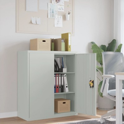 vidaXL File Cabinet Light Gray 35.4 in.x15.7 in.x41.3 in. Steel