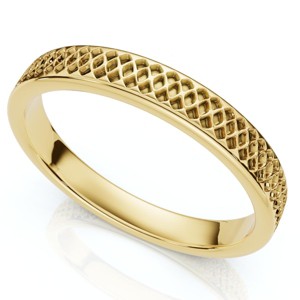 Pompeii3 Slim Criss-Cross Stackable Band 14k Gold or Platinum - 1 of 4