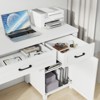 Rustic Office Desk Computer Desk with Charging Station, File Drawers and Storage Cabinet - 3 of 4