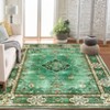 Coolmee Area Rugs Washable,Boho Vintage Bohemian Distressed Oriental Carpet Non Slip, Floral, for Living Room Bedroom Nursery Old Green - 2 of 4