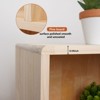 Okak Modern Pine Bookshelf with 8-Compartment, Bookcase with 2 Front-Facing Shelves and Natural Wood Base, Cube Storage for Living Room, Natural Wood - 2 of 4