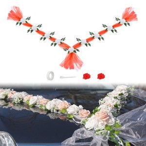 Unique Bargains Artificial Wedding Car Flower Bouquet Decoration 1 Pc - 1 of 4