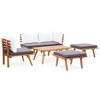 vidaXL Garden Sofa Set Natural, dark gray, white - 3 of 4