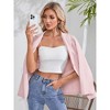 Casual Blazer Jackets for Women Long Sleeve Open Front Button Work Office Suit Jacket with Pockets - 4 of 4