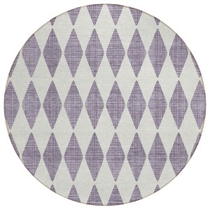 Purple And Lilac Geometric Washable Indoor Outdoor Area Rug - 1 of 4