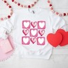 Simply Sage Market Women's Graphic Sweatshirt Pink Heart Grid - 2 of 4