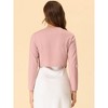 INSPIRE CHIC Women's Solid Open Front Curved Hem Stretchy Fabric Crop Bolero Shrug - 4 of 4