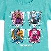 Girls' - Monster High - Clawdeen Wolf Frankie Stein Cleo de Nile Draculaura Fitted Short Sleeve Graphic T-Shirt - 2 of 4