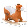 Ruvalino Baby Bouncers and Rockers Toddler Kid Chair Plush Animal Rocking Horse Toy for Playroom Living Room, Brown, 23.5"*13.75"*19.75" - 3 of 4