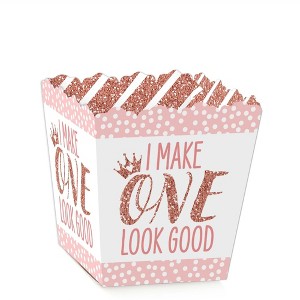 Big Dot of Happiness 1st Birthday Little Miss Onederful - Party Mini Favor Boxes - Girl First Birthday Party Treat Candy Boxes - Set of 12 - 1 of 4