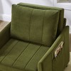 TiramisuBest Convertible Sleeper Sofa Chair, 31.5" Pull-Out Bed with 5-Position Backrest, Side Pockets & Storage Basket, Green - 3 of 4