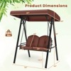 Costway 2-Person Outdoor Porch Swing Swing Loveseat with A-Shaped Metal Stand Beige/Wine/Navy/Gray/Brown - 3 of 4