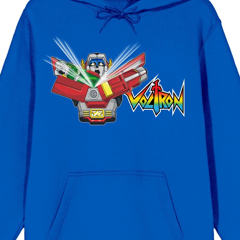Voltron Robot & Logo Long Sleeve Royal Blue Adult Sweatshirt, 2 of 4