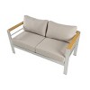 Outdoor Patio Aluminum Loveseat with Cushions,Modern Rust Resistant Loveseat Sofa,Outdoor Loveseat for Garden or Balcony-Cuddlewood - 2 of 4