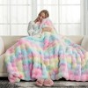 Cozy Bliss Faux Fur Throw Blankets, Plush Fuzzy Soft Thick Bubble Blanket for Sofa, Bedroom, Living Room - 2 of 4
