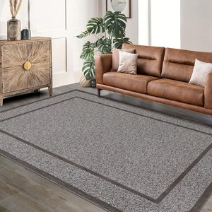 Washable Indoor Area Rug, Ultra Thin Non Slip Stain Resistant Floor Mat, Low Pile Soft Carpet for Living Room Dining Room Bedroom - 1 of 4