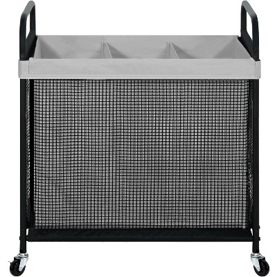 Laundry Hamper 3 Section, 120L Rolling Laundry Sorter Cart with Removable and Washable Liner Bag